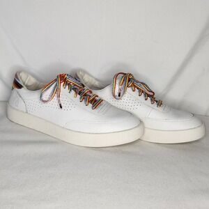 Hush Puppies Sneakers Rainbow Accent Leather Low Top Shoes Size 7.5